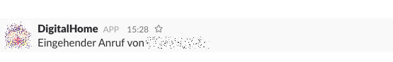 Slack Nachricht bei eingehendem Anruf